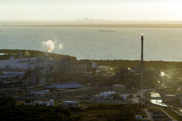 Mosaic Riverview Plant in Tampa, Florida. Factory for handling and processing of phosphates....