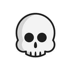 White skull icon isolated on white background. vector illustration