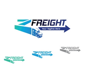 Z Freight Logo Truck Company Design in White Background and Variations colors