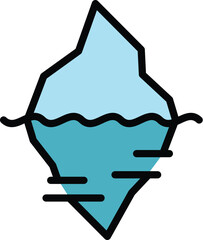 Wave glacier icon outline vector. Wave risk. Ocean iceberg color flat