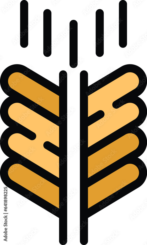 Poster wheat icon outline vector. cookbook food. chef menu color flat