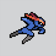 Pixel art illustration Ninja. Pixelated Ninja. Ninja icon pixelated
for the pixel art game and icon for website and video game. old school retro.
