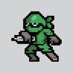 Pixel art illustration Ninja. Pixelated Ninja. Ninja icon pixelated
for the pixel art game and icon for website and video game. old school retro.
