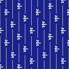 トンボの群れが仲良く前へ進んむ秋の模様（ネイビー） © 理恵 成宮