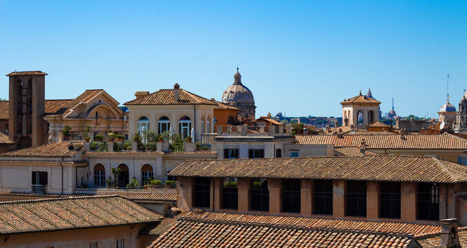 panorama view of the rooftops of rome