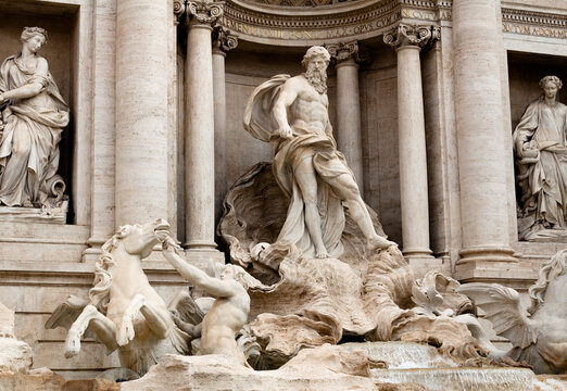 fountain sculture of neptune and sea horses