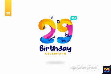 Number 29 logo icon design, 29th birthday logo number, anniversary 29
