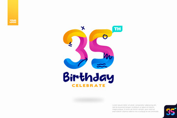 Number 35 logo icon design, 35th birthday logo number, anniversary 35
