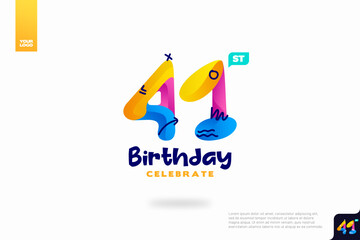 Number 41 logo icon design, 41st birthday logo number, anniversary 41
