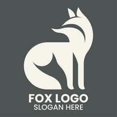 Naklejka premium Minimalist fox logo