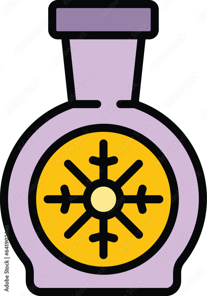 Poster flask coolant icon outline vector. water engine. fluid temperature color flat