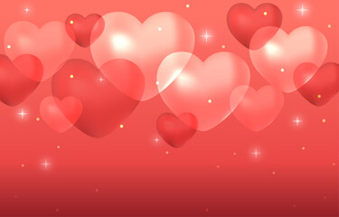 shiny heart shape balloons background