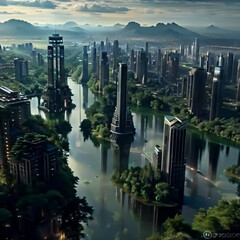 Naklejka premium country skyline