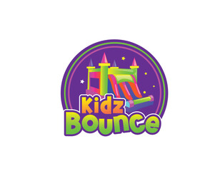 Colorful Bounce Kids Playing Logo Design Template