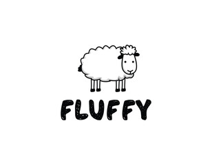 Simple Fluffy Sheep Logo Design Template