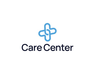 Fototapeta premium Simple Health Care Abstract Plus Shape Logo Design Template