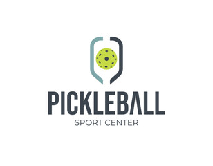 Simple Pickle ball Paddle Logo Design Template