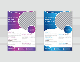 Corporate Construction & Real Estate Business A4 Flyer poster, brochure cover design layout background, three colors scheme, vector template