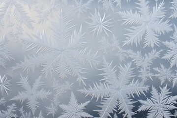 Frost creates fascinating patterns on a window in winter
