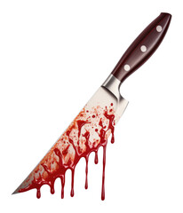Bloody Knife Isolated on Transparent Background
