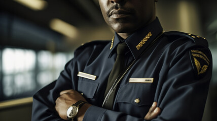 黒人の警察・ガードマン・セキュリティスタッフ・警備員・警備スタッフ
