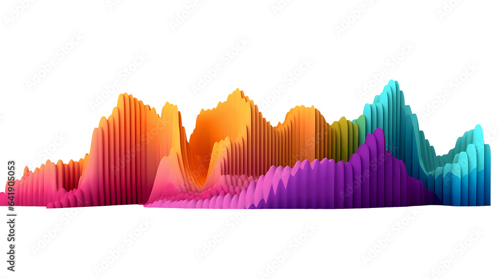 Poster bright voluminous graphs and columns of diagrams on a transparent background