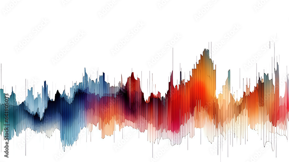 Poster bright voluminous graphs and columns of diagrams on a transparent background