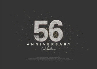 Rustic number for 56th anniversary celebration. premium vector design. Premium vector for poster, banner, celebration greeting.