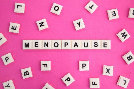 letters of the alphabet with the word Menopause. the concept of women's disease. health and medical concepts
