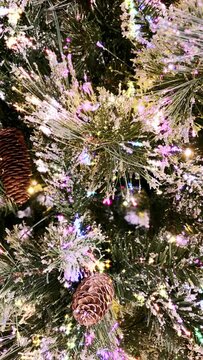 looping Christmas background tree festive footage garland glitter holiday loop light motion sparkle twinkle video