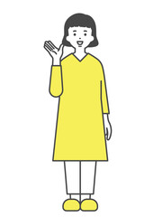 説明をする女性　Woman explaining	
