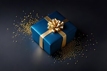 gift box with golden ribbon