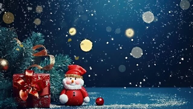 	
Christmas decorative with snowflake. seamless looping time-lapse virtual video animation background.	