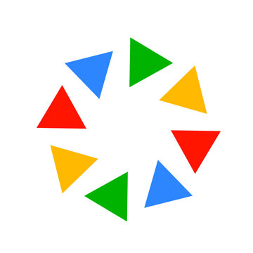 Colorful Triangle arrange in round 