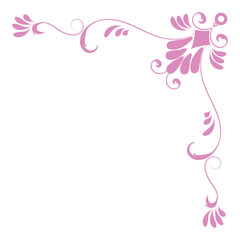 Pink vintage corner, thin line Victorian Middle Ages Fancy black monogram frames, design elements...