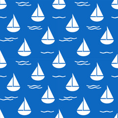 seamless pattern with sailing ships