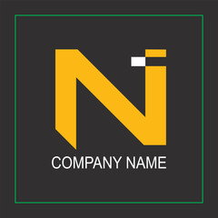 Letter N  Logo. CMYK color mode. Editable color. Free font used. Vector EPS file.