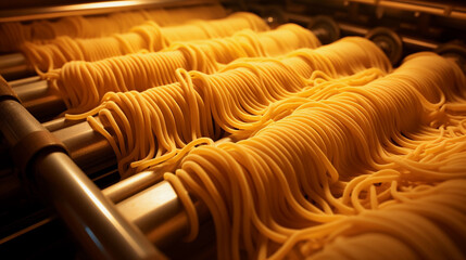 A Close-Up View of Pasta Food Production, Where Traditional Techniques and Fresh Ingredients Come Together