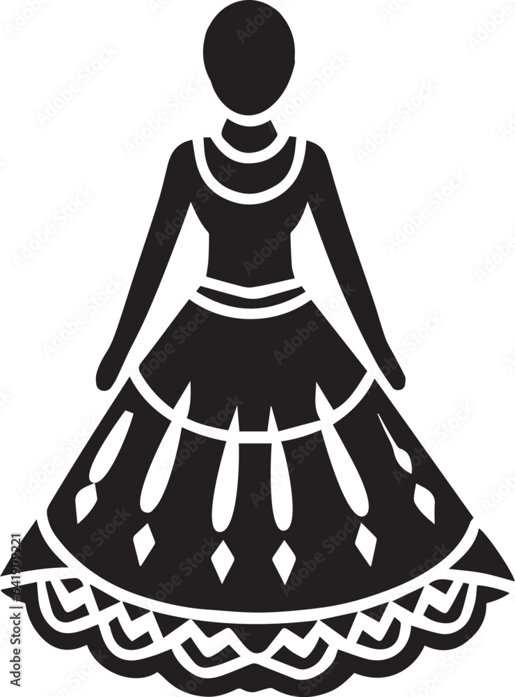 Poster woman lehenga dress vector art illustration