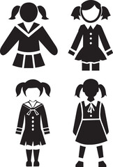 Girl Icon vector Illustration black color