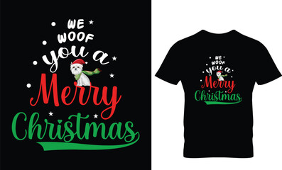 we woof you a merry Christmas t shirt design...Tee, xmas, santa,