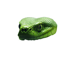 Fototapeta premium A close-up of a vibrant green snake against a dark background
