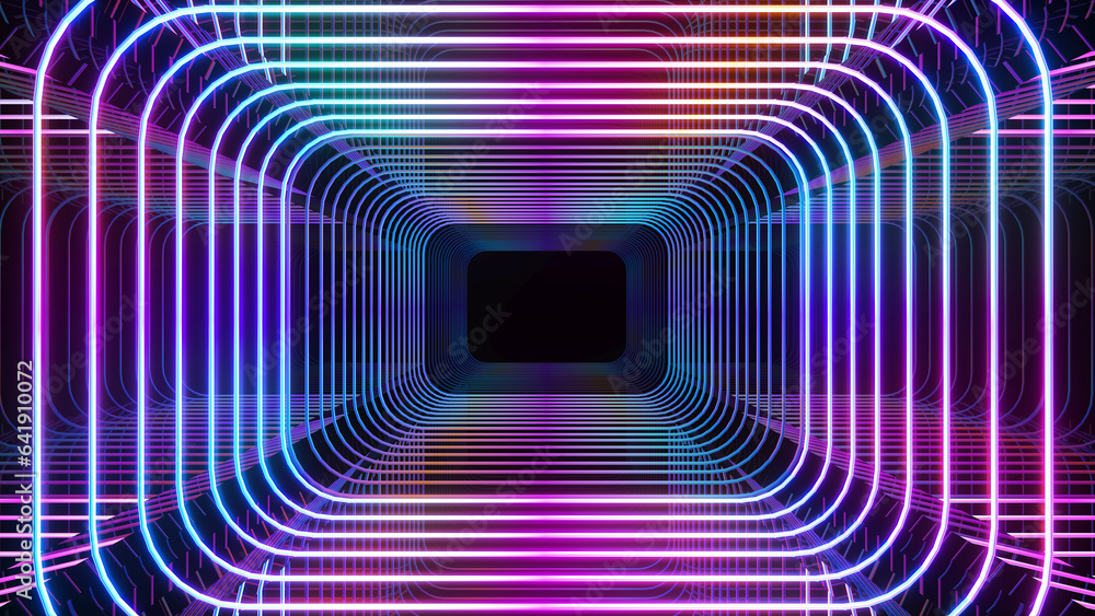 Poster abstract background technology neon light background,mock up stage for product presentation,3d rende