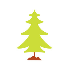 Spruce Tree Flat Illustration