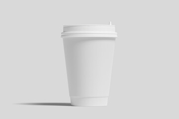 Realistic Paper Coffee Cup Illustration for Mockup. 3D Render.