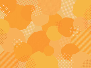 背景素材 オレンジ色 黄色 幾何学模様のポップなバックグラウンド素材 ドット ストライプ - obrazy, fototapety, plakaty