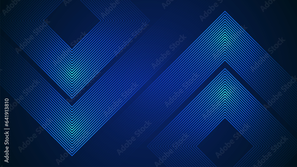 Poster Dark blue simple abstract background with lines in a geometric style as the main element.