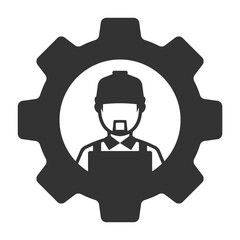 Vector illustration of mechanic icon in dark color and transparent background(png).