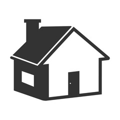 Vector illustration of 3d house icon in dark color and transparent background(png).