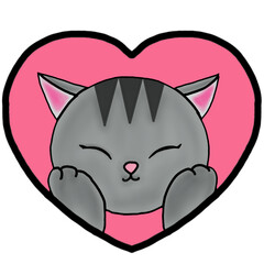 cat with heart